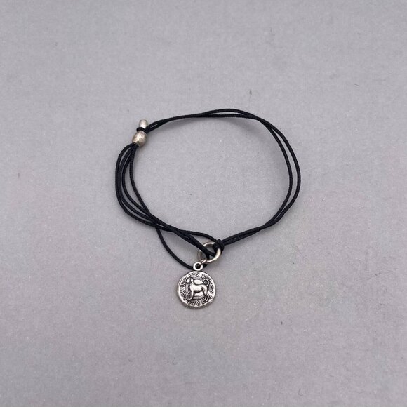 Alex and Ani Dog Pull Charm Black Double Cord Bracelet - Picture 2 of 5